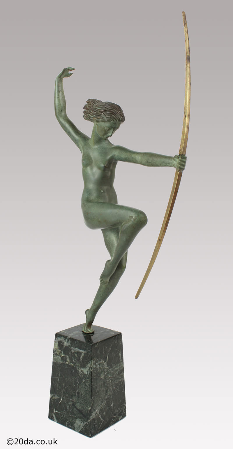  20th Century Decorative Arts |"Diana", an Art Deco French bronze figure by Marcel-Andre Bouraine, circa 1925, edited by Edmund Etling