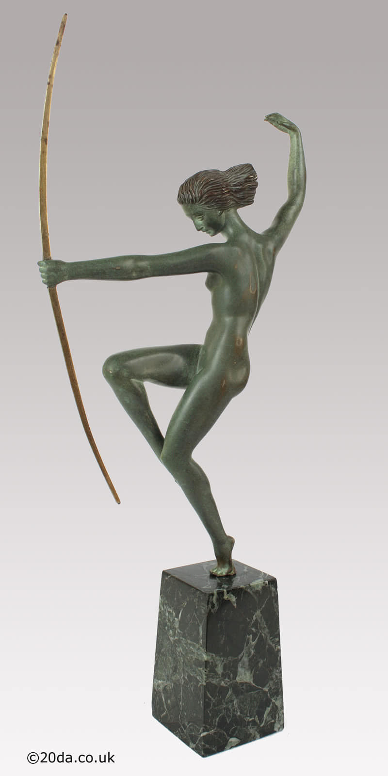  20th Century Decorative Arts |"Diana", an Art Deco French bronze figure by Marcel-Andre Bouraine, circa 1925, edited by Edmund Etling