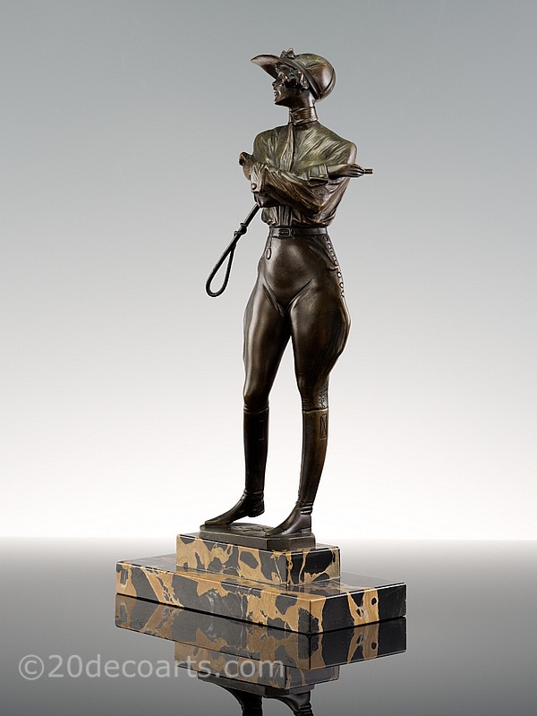  Bruno Zach - An Art Deco bronze figure Jockey, Vienna, Austria 1925