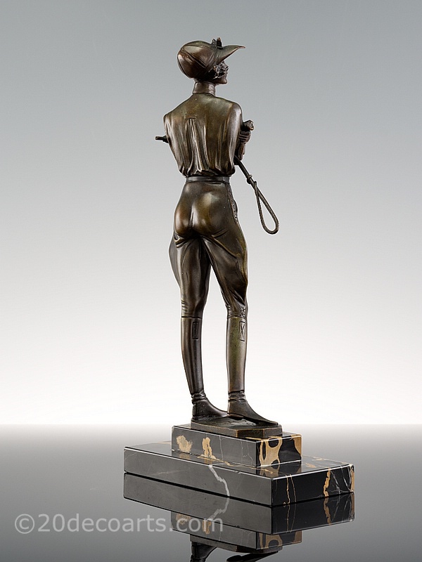   Bruno Zach - An Art Deco bronze figure Jockey, Vienna, Austria 1925
