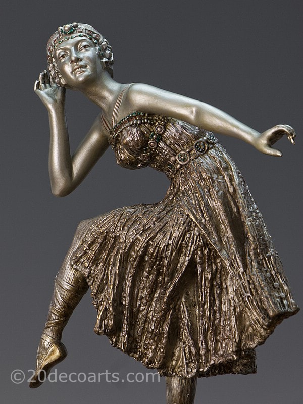  Demetre Chiparus - Art Deco bronze dancer sculpture  