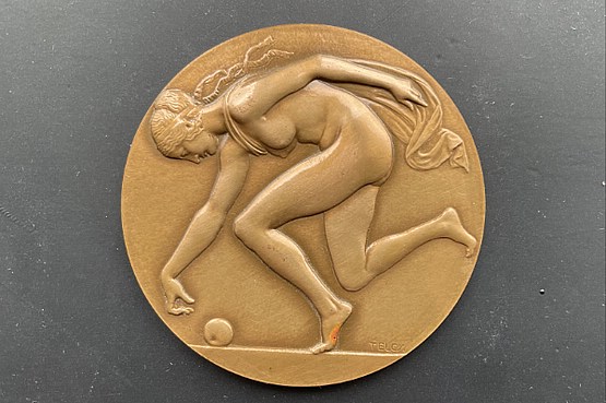 ☑️ Ede Telcs bronze Art Medal famous art deco sculptures