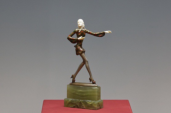 ☑️ Adolph antique bronze and ivory art deco figure for sale