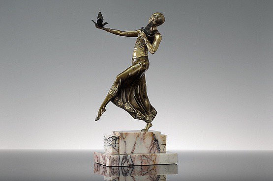 ☑️french art deco bronze sculpture-lormier