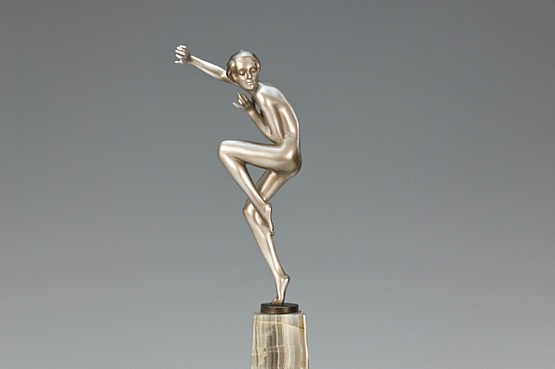☑️ josef lorenzl art deco bronze silver dancer