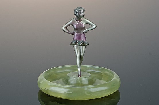 ☑️  art deco bronze Josef Lorenzl dancing lady sculpture 