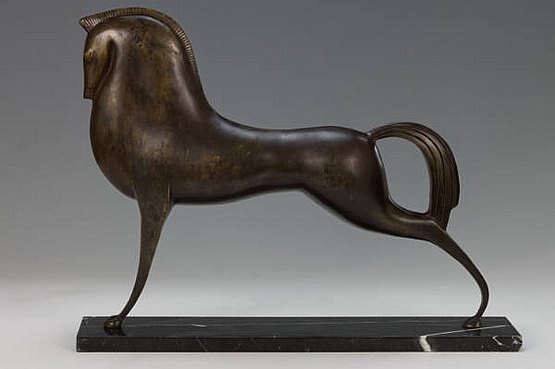 ☑️modernist art deco bronze horse 