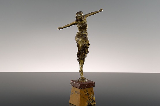 ☑️ paul philippe art deco russian dancer bronze