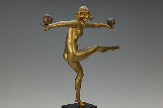 ☑️ 20th Century Decorative Arts |art deco bronze figurine bouraine 