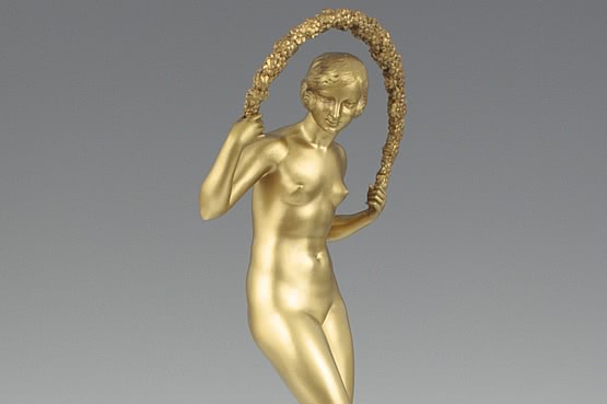 ☑️ 20th Century Decorative Arts | art deco bronze dancer descomps figure for sale