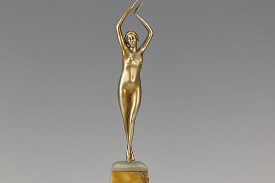 ☑️ 20th Century Decorative Arts |devirez antique Art Deco figurine bronze