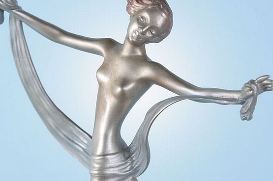 ☑️ antique Art Deco figurine for sale Josef Lorenzl bronze scarf dancer bronze