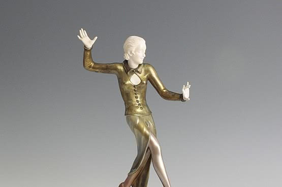 ☑️  Josef Lorenzl art deco bronze ivory  bronzefiguren