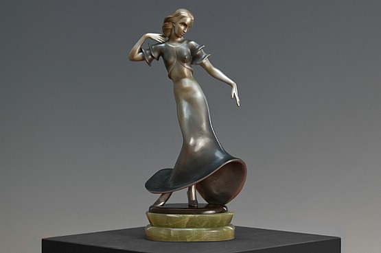 ☑️ claire weiss figurine deco Goldscheider bronze