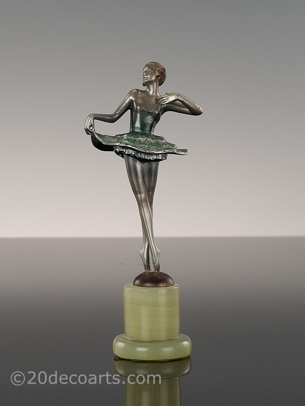  20th Century Decorative Arts |Josef Lorenzl Art Deco bronze ballerina figurine photo 1