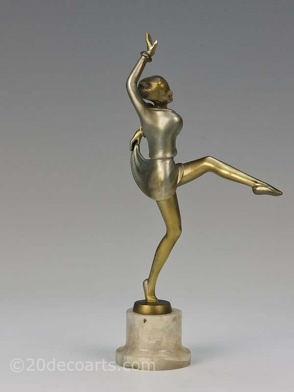  20th Century Decorative Arts |Josef Lorenzl Art Deco bronze figure dancer photo 3