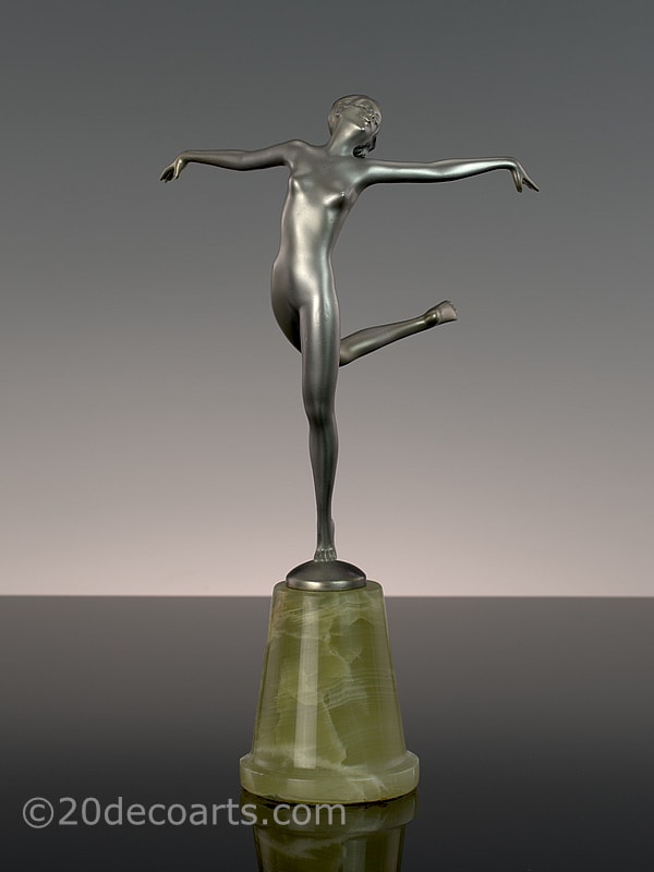   Josef Lorenzl - An Art Deco Austrian bronze figure, circa 1930  1 