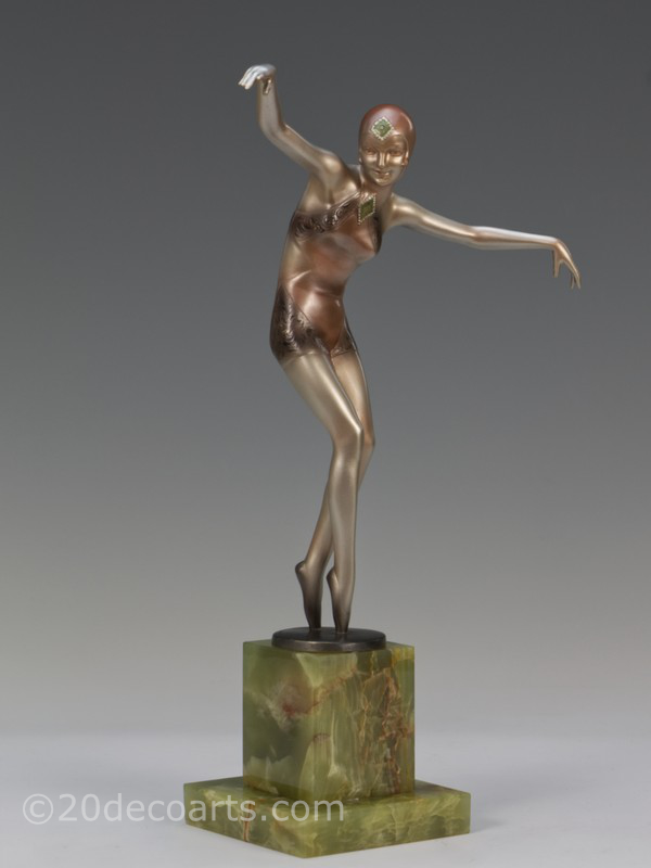   josef lorenzl bronze figures, circa 1930  3 