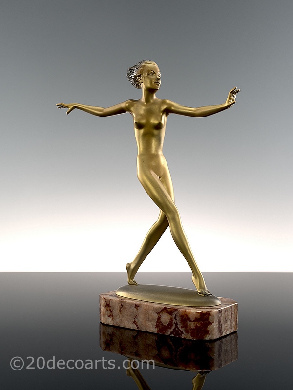 josef lorenzl art deco bronze statue 1930