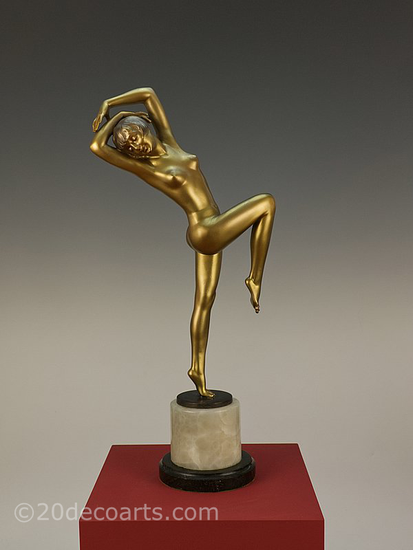 Josef Lorenzl LARGE art deco bronze figure for sale