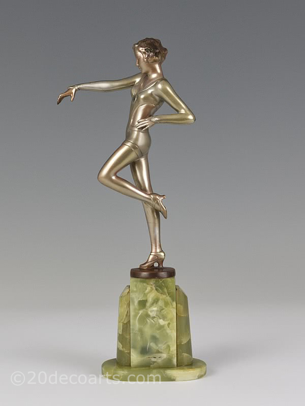 Josef Lorenzl cabaret dancer art deco bronze figure for sale