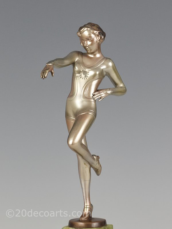 Josef Lorenzl cabaret dancer art deco bronze figure for sale