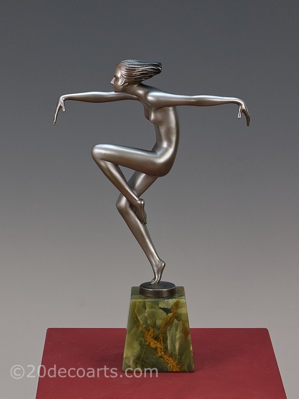 Josef Lorenzl -  Art Deco Austrian bronze figure, circa 1930  Speed 