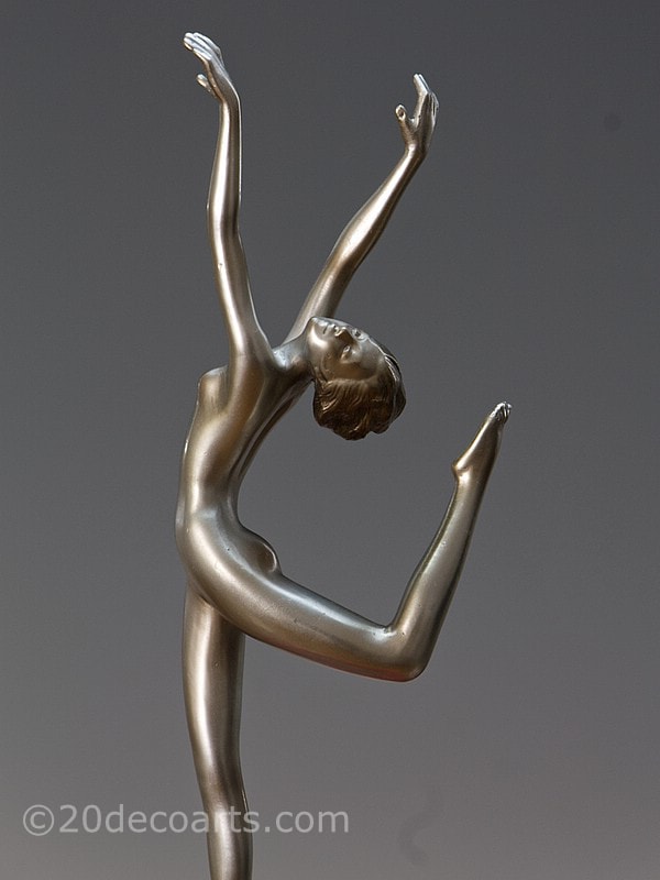   Josef Lorenzl -  Art Deco Austrian bronze figure, circa 1930  Arabesque 3 