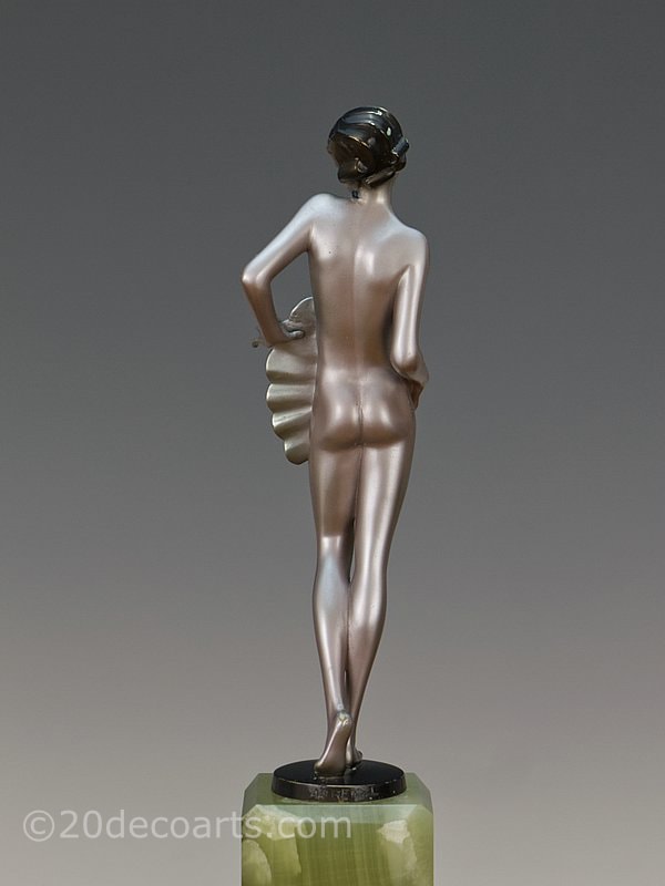   Josef Lorenzl Art Deco Bronze Fan Dancer 1930 5 