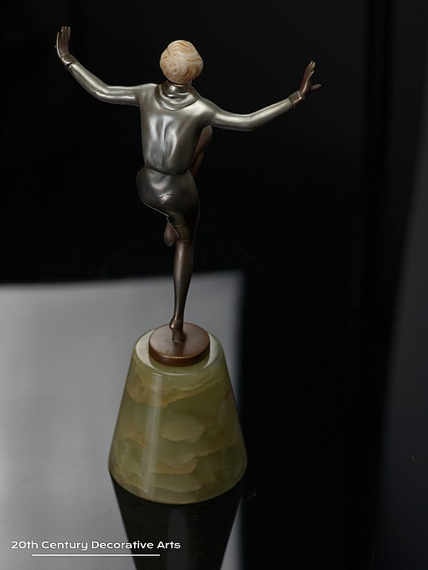   Josef Lorenzl - An Art Deco Austrian bronze figure circa 1930 Joy depicting a stylish attired dancer