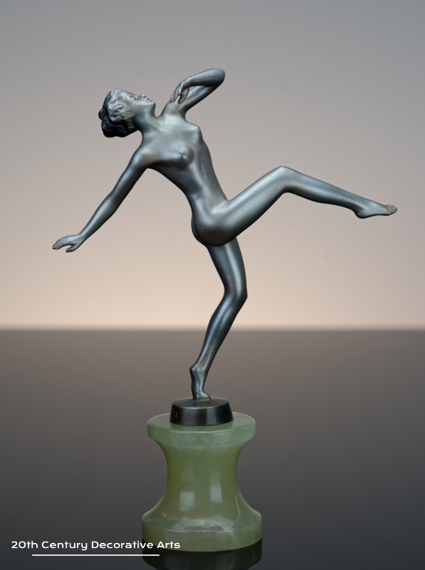   Josef Lorenzl - An Art Deco bronze figure circa 1930 - depicting a high kicking young woman   