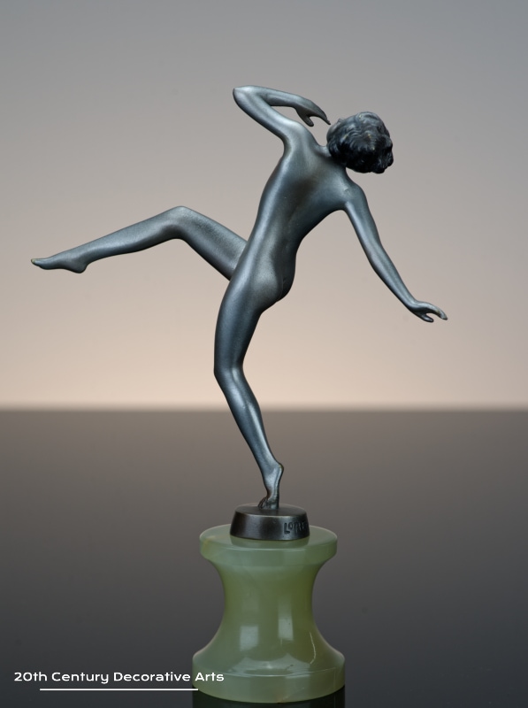   Josef Lorenzl - An Art Deco bronze figure circa 1930 - depicting a high kicking young woman