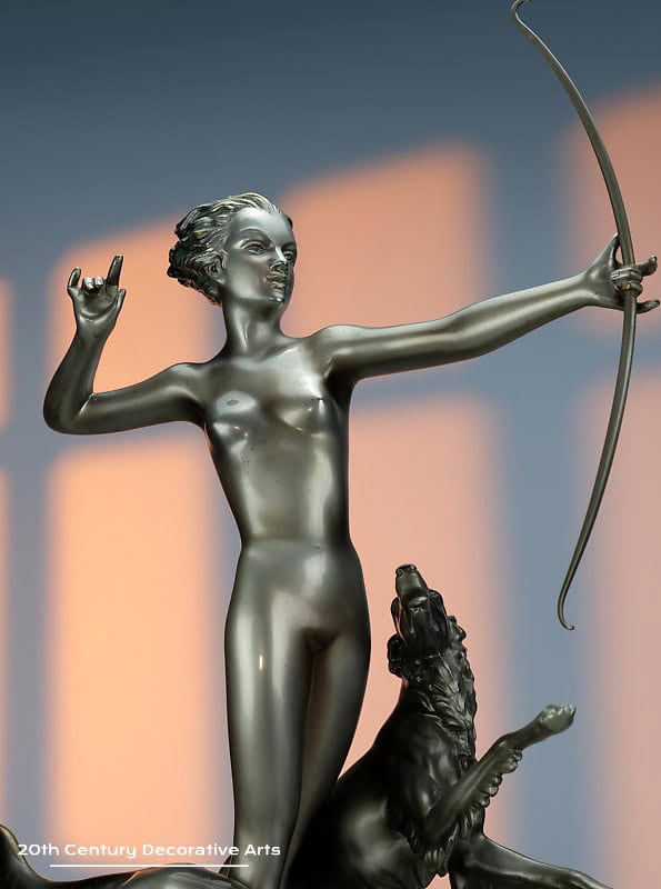   Josef Lorenzl - Art Deco Bronze Diana figure 
