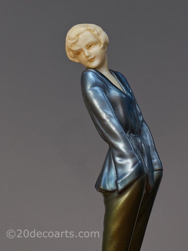   Josef Lorenzl pyjama girl Art Deco bronze sculpture Lorenzo 4 