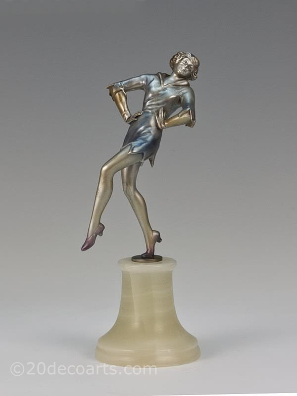  20th Century Decorative Arts |Josef Lorenzl  Art Deco dancer bronze  figure photo 1