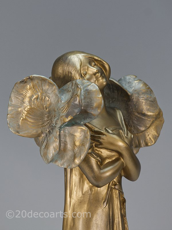 Julien Caussé  Art Nouveau Spelter sculpture 1900