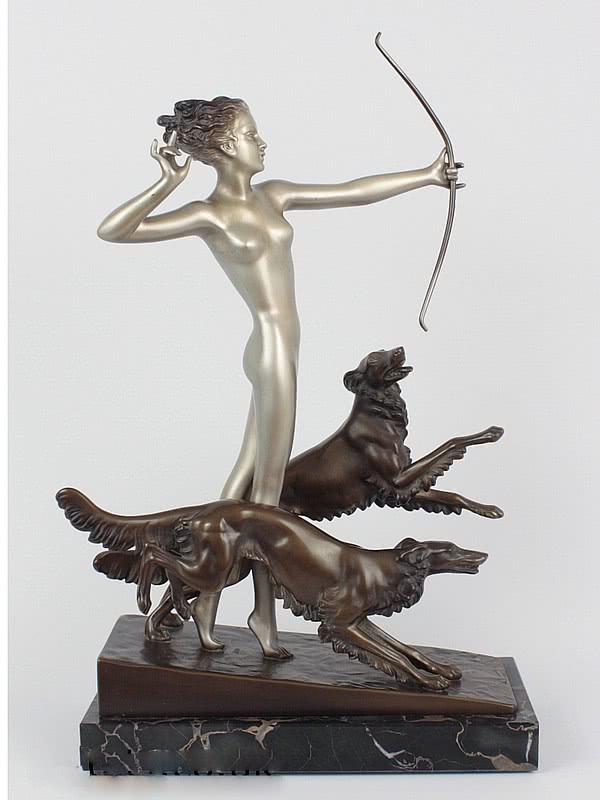  20th Century Decorative Arts |Josef Lorenzl - Art Deco Bronze Diana figure