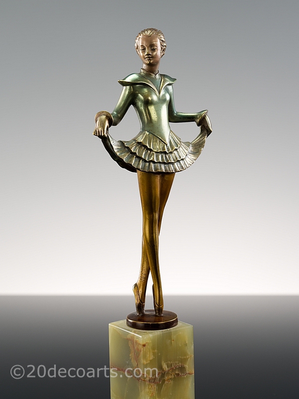 Josef Lorenzl- An Art Deco bronze figure, Vienna 1930, depicting a very stylish ballet dancer
