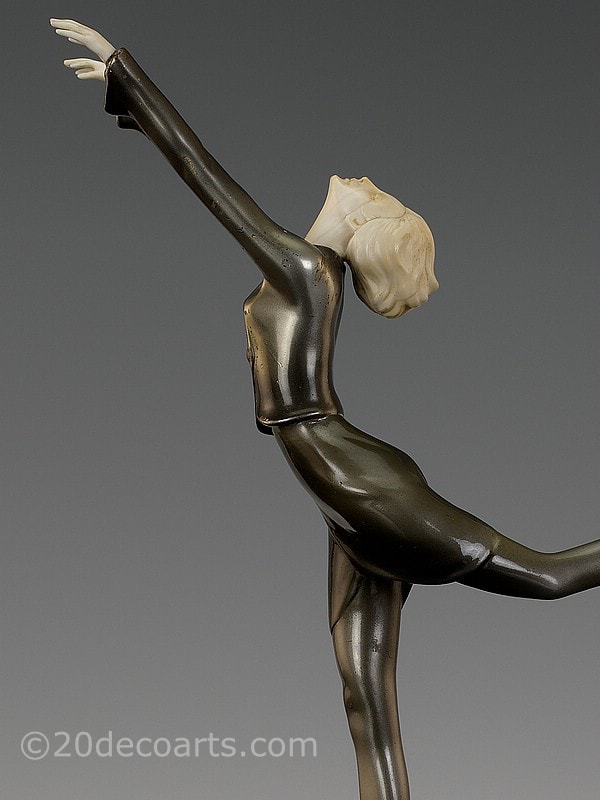  20th Century Decorative Arts |Josef Lorenzl - Art Deco Bronze Ivory figure