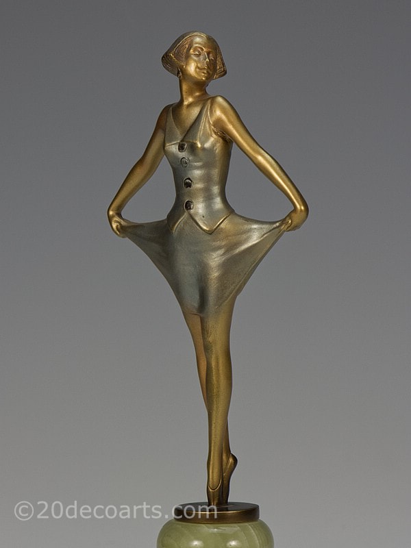  20th Century Decorative Arts |Josef Lorenzl Art Deco bronze dancer posing figurine  photo 2
