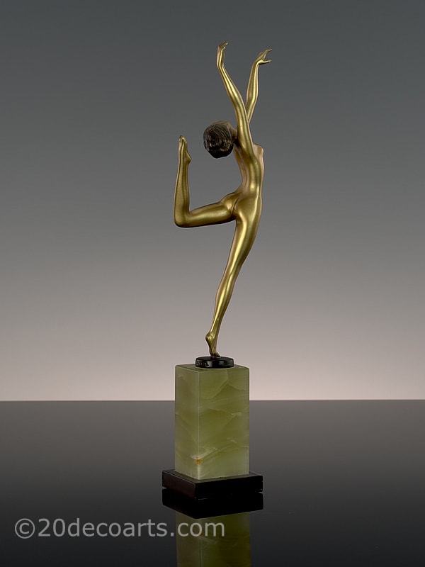  20th Century Decorative Arts |Lorenzl - Art Deco Austrian bronze statue 