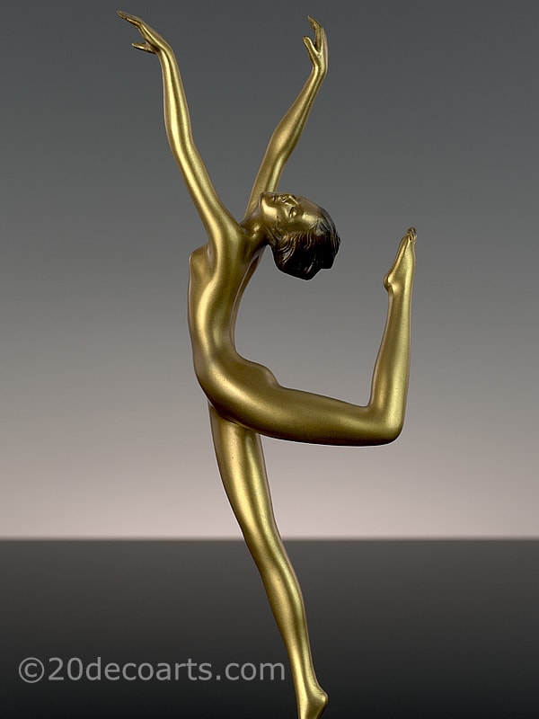  20th Century Decorative Arts |Lorenzl - Art Deco Austrian bronze statue 