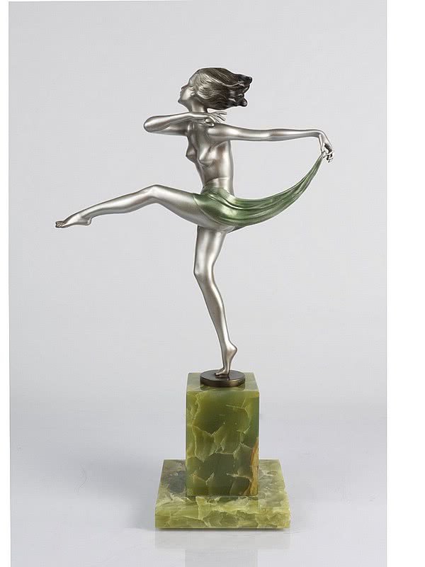  20th Century Decorative Arts | josef lorenzl art deco bronze statue 1930s dancer