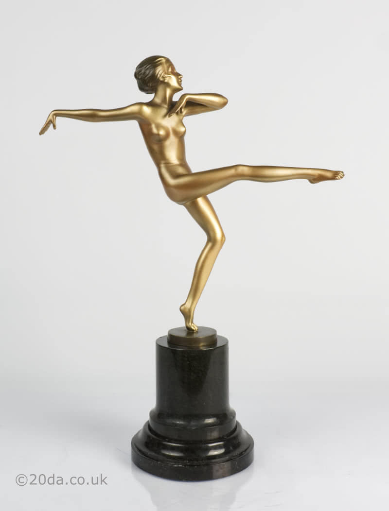  20th Century Decorative Arts |  josef lorenzl art deco bronze dancer 1930s statue