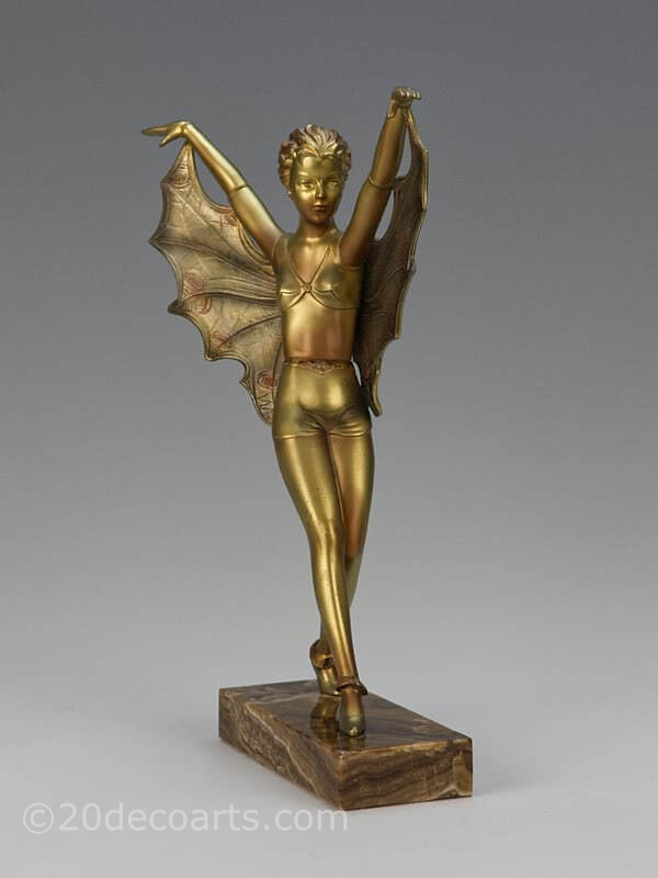  Lorenzl Art Deco spelter butterfly dancer by Lorenzl, c1930