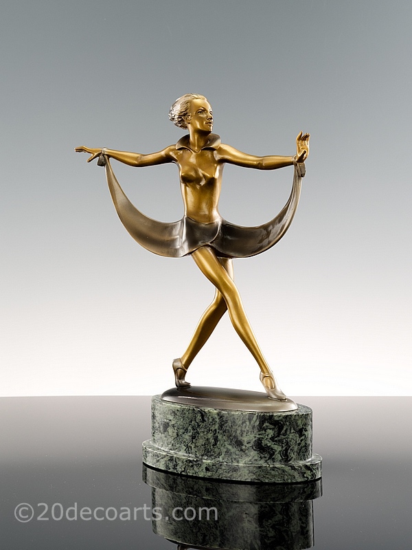  Josef Lorenzl Art Deco bronze dancer figure circa 1930 |20th Century Decorative Arts 