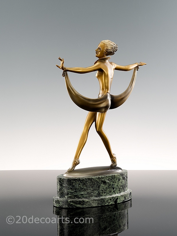  Josef Lorenzl Art Deco bronze dancer figure circa 1930 |20th Century Decorative Arts 