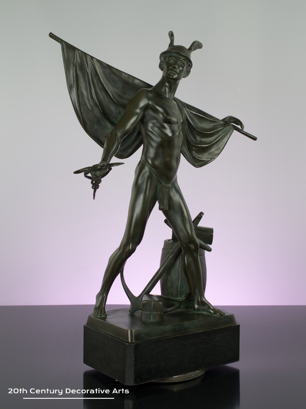  Alfred Wilhelm Brandel, a large bronze sculpture Mercury Germany circa 1930 