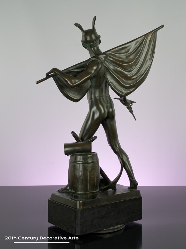  Alfred Wilhelm Brandel, a large bronze sculpture Mercury Germany circa 1930 
