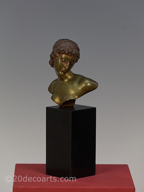  Alexandre Ouline Art Deco Bronze Bust